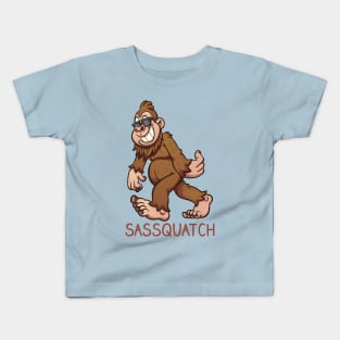 Sassquatch - Badass With An Attitude To Match  - White - Cartoon Kids T-Shirt